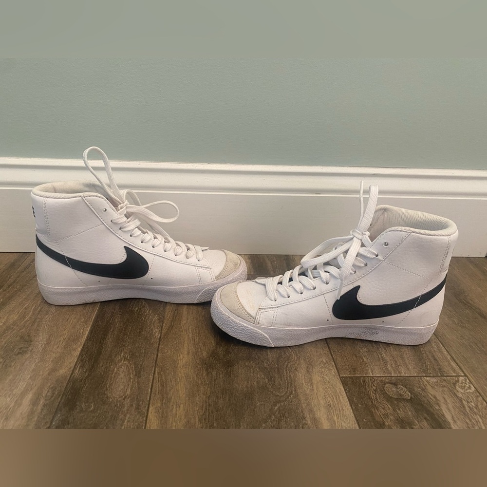 Nike White and Black High-Top Sneakers
